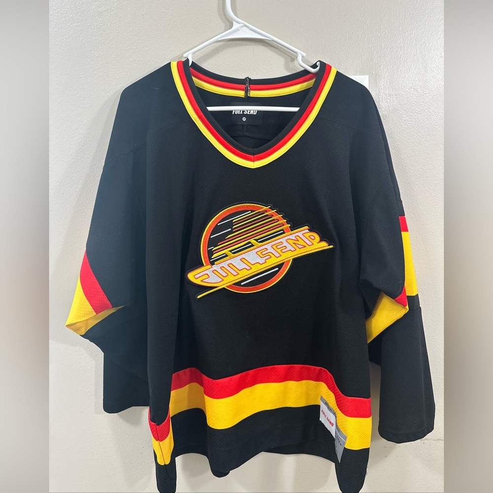 Full Send Nelk Vancouver Canucks Hockey Jersey Shirt medium